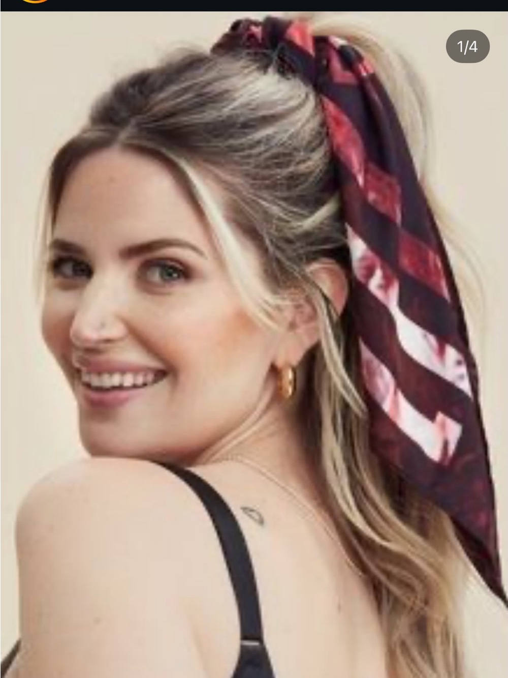 Knix X Birds Papaya Limited Edition Lesley Hampton Scarf - Picture 2 of 4